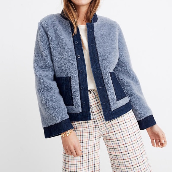 Madewell reversible sherpa Jean Jacket sz sm / Med - Picture 2 of 8